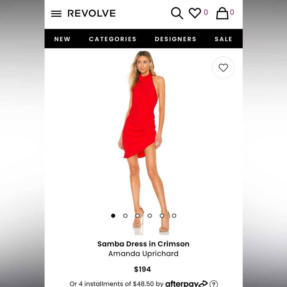 Amanda Uprichard Samba Dress in Crimson Size XS